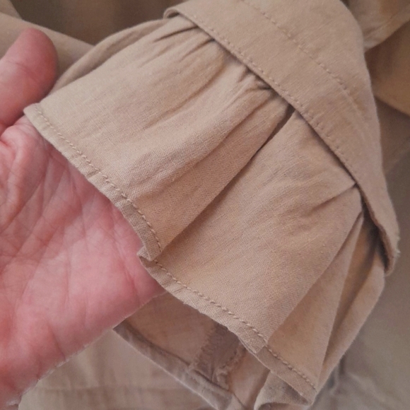 New York & Company Ruffled Linen Zip Front Jacket - Picture 6 of 9